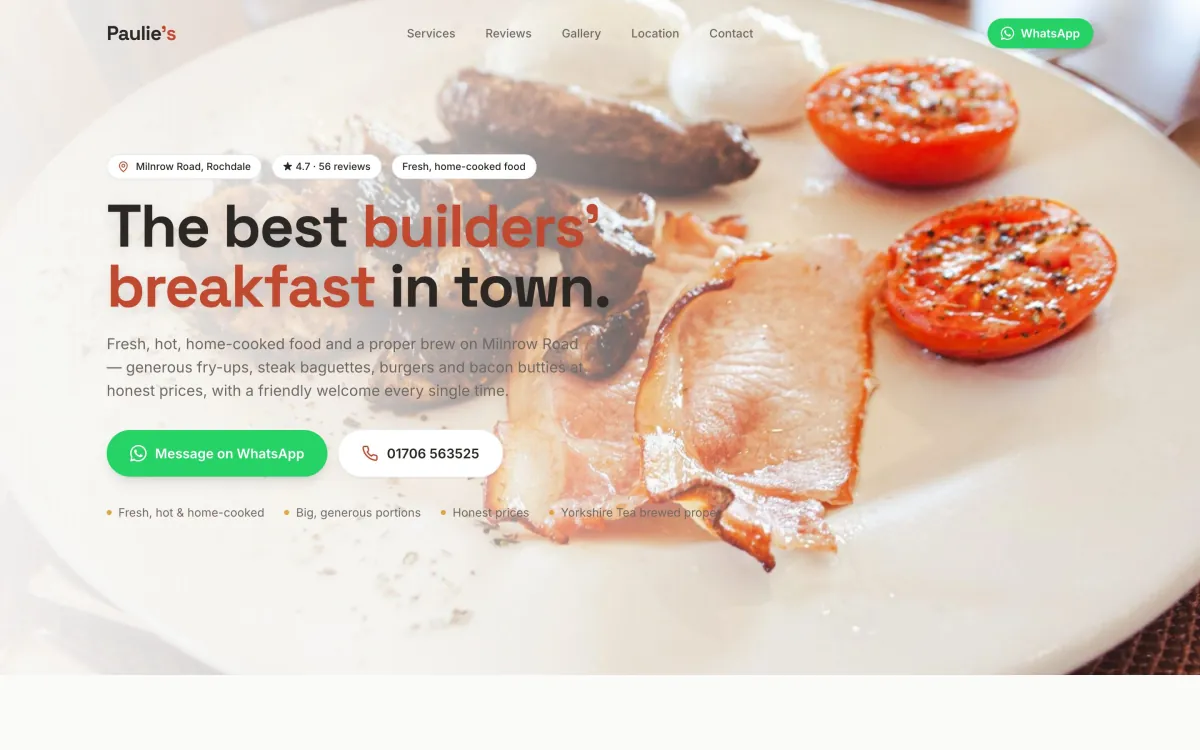 cafes pubs website built by Vybrants