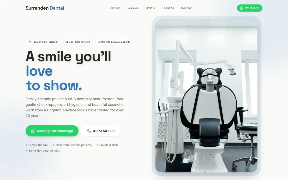 dentists website built by Vybrants