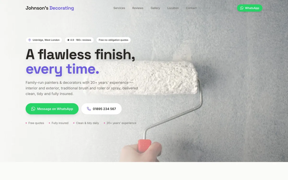 painters website built by Vybrants